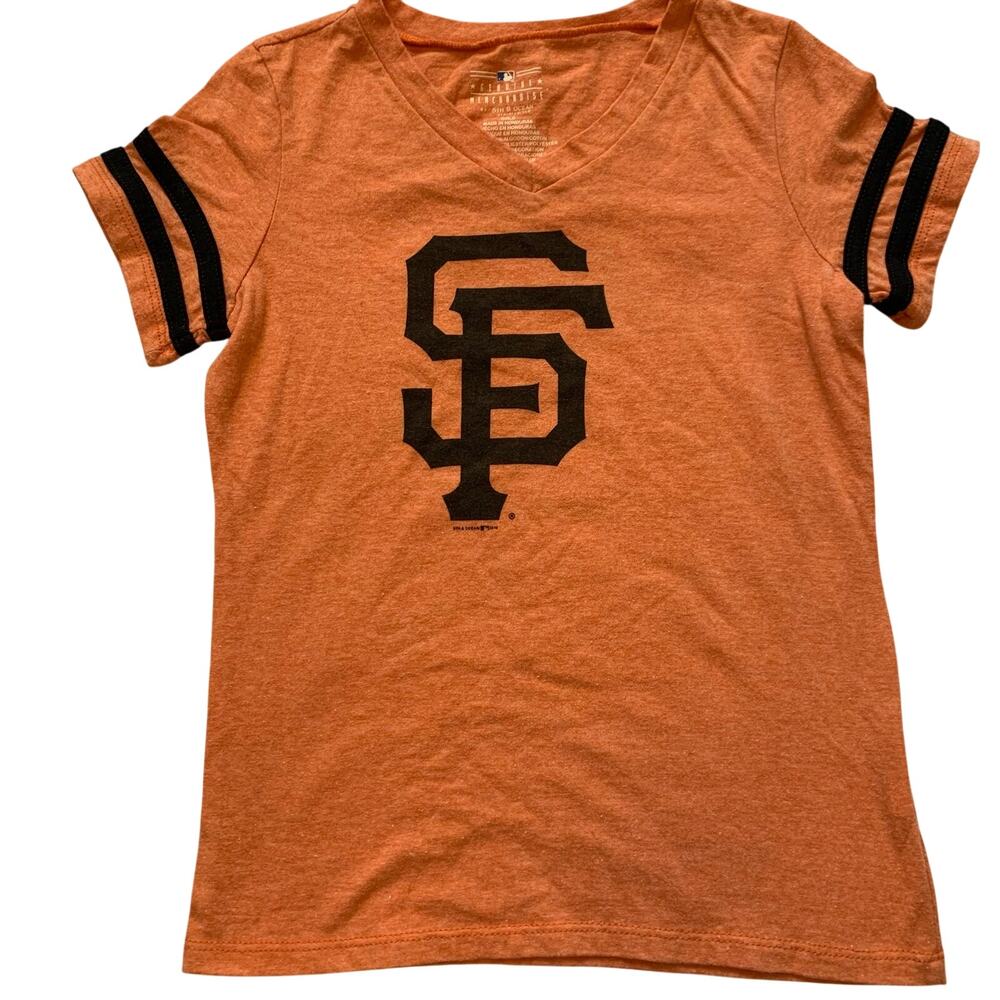 MLB San Francisco Girls Small Padres Short Sleeve Fan Tee Raglan Short Sleeve
